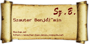 Szauter Benjámin névjegykártya